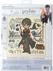 Dimensions 70-35416 Magical Design Harry Potter Counted Cross Stitch Kit for Beginners, 11" x 11", 14 Cnt. Ivory Aida, 4pcs