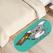 [SEEKJOYS] Shag Area Rugs for Bedroom Living Room Decor Koala Hello Pattern Indoor Ultra Soft Fuzzy Plush Rug 50x120cm Funny Koala Shaggy Throw Rug Anti-skid Fluffy Carpet