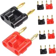 LIFKOME 10Pcs Plated Banana Audio Plugs Dual Banana Plug Connectors for High Stability Speaker Connections Durable Audio Transmission Without Distortion for Speakers