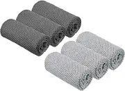 uxcell Cooling Towel 40"x12", 6 Pcs Ice Towel for Neck and Face, Soft Breathable Chilly Sweat Absorbing for Yoga Sports Camping Fitness, Dark Gray/Light Gray