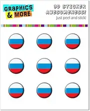 Graphics and More Russia Russian Flag Home Button Stickers Fits Apple iPhone 4/4S/5/5C/5S, iPad, iPod Touch - Non-Retail Packaging - Clear