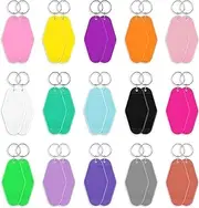 [Pvieked] 30 Pcs Large Vintage Motel Keychains 15 Colors Retro Hotel Keychain Blanks Heat Transfer Ornaments for Sublimation Vinyl DIY Crafting Keychain Luggage Tag Label Making Xmas Tree Hanging, Multiple