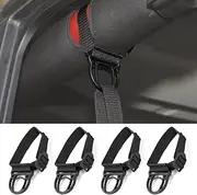 FSYHKJ 4-Pack Black Coat Hook Kit for Jeep Wrangler 1997-2024 Unlimited CJ YJ LJ TJ JK JKU JL JLU 4XE Gladiator JT Clothes Rack Roll Bar Accessories