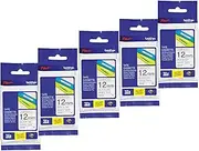 brother TZE-231 P-Touch Label Tape Cassette, 12 mm, Black/White (Pack of 5)