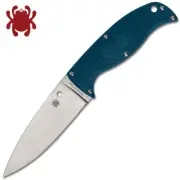 Spyderco Enuff 2 K390 Leaf Plain Blade Blue FRN, Polymer Sheath - FB31PBL2K390