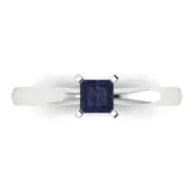 0.5 ct Princess Cut Sapphire Gemstone Soliaire Engagement Ring, White Gold