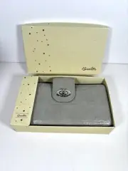NEW Vintage Ladies Buxton Gray Leather Super Wallet Check Book Photos