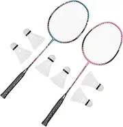 Yardwe Badminton Racket Set Kit Rackets Balls for Adults Boys and Girls Improve Hand-Eye Coordinati