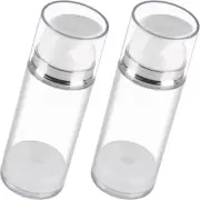 2 Pcs Empty Lotion Bottle Travel Airless Pump Jar Size Container Refillable
