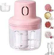 Skypicnic Wireless Food Chopper, Wireless Food Chopper Mini, For Garlic, Onion, Chili, Meat & Veggies, 100ml/250ml Capacity, Rechargeable Kitchen Gadget With Stainless Steel Blades (250ml)