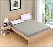 [BoNene] Queen Sheets Solid Color Fitted Sheet Mattress Cover with All-Round Elastic Rubber Band Bed Sheet for Twin Full Queen King Single Double Size Queen Sheet Set (Color : Grey, Size : China)
