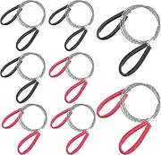 8 PACK Stainless Steel Wire Saw Emergency Saw Kit, 27Inch Light Weight for Wood Camping Hiking Hunting, Red, Black