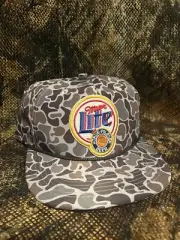 Miller lite Smokeshow camo ropebrim SnapBack hat