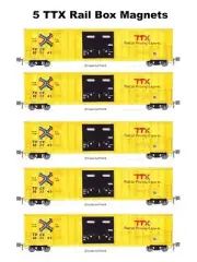 TTX Rail Box 50' Hi-Cube Box Car 5 magnets (wholesale set) by Andy Fletcher