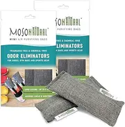 [MOSO NATURAL] Shoe Deodourizer Insert (2 Pack) Charcoal Odour Absorber for Shoes | Gym Bag & Boot Deodourizer | Long-Lasting Shoe Odour Elimination | Unscented Air Purifying Bag (Two Per Pack. 4 Total)