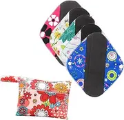minkissy Super Absorbent Reusable Sanitary Pads Bamboo Fiber Menstrual Pads Wings Buckle for Women
