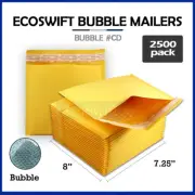 2500 #CD 7.25 x 8 ECOSWIFT KRAFT BUBBLE MAILERS CD ROM ENVELOPES