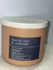 NEW Bath & Body Works 3 Wick Candle 14.5 oz Large WHITE TEA & JASMINE