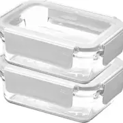 Glasslock 2pc Premium Glass Food Storage Containers 700ml Oven Safe BPAFree Leakproof