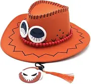 [SIXWORLD] One Piece Fire Fist Ace Anime Hat Cartoon Cosplay Sun Cap Funny Novelty Gifts Cosplay Hat Cap