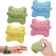 LeoLeoxx Mouse Wrist Rest Support, 4 Pcs Cute Wearable Keyboard/Mouse Wrist Rest Cushion Pillow for Computer, Laptop, Office Work, Typing, Gaming - Wrist Pain Relief