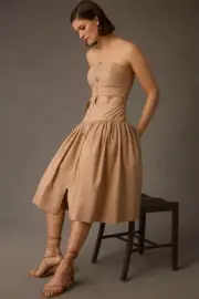 *S,M,L* -NWT Anthropologie Love The Label Strapless Belted Utility Dress, $248
