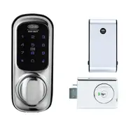 Lockwood 001 Touch Plus Keypad with Latch and Yale Network L-Module Chrome Plate