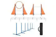 Dog Agility Training Equipment 5 Set Pet Obstacle Course Sports Exercise Kit Ladder Weave Poles Jump Bar Hurdle Ring Hoop Carry Bag