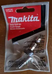 Makita Step Drill Bit 711496-A, 7/8", red package
