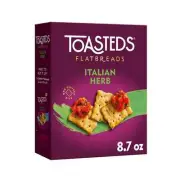 Toasteds Flatbreads Italian Herb Crackers Oven Baked Party Snacks 8.7 oz