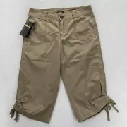 Cabela's Grays Peak Capri Women's 6 Muddy Water Brown Mid Rise Tie Up Leg NWT