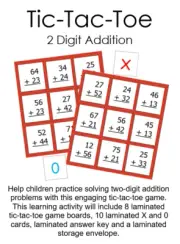 Teacher Made Math Learning Resource Activity 2 Digit Addition Tic-Tac-Toe Game