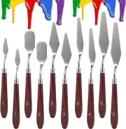 10Pcs Palette Knife, Stainless Steel Painting Knife Set, Flexible Spatula Pallet