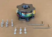 NRG SRK-R200GM-MC SFI D Shape Quick Release Gun Metal Body Neo Chrome Ring NEW