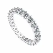 1.55Ct Round Diamond Shared U-Prong Wedding Eternity Ring 14k White Gold I SI2