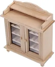 Totority Realistic Miniature Wooden Cabinet 1:12 Scale Dollhouse Miniature Furniture for Boys and Girls' Imaginations
