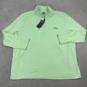 Callaway Quarter Zip Golf Pullover Sweatshirt Mens XXL Green Ash Heather