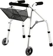 Walker Rollator Walker with 2 Big Wheels Adjustable Height Lightweight Aluminum Foldable Mobility Walker with Cerebral Palsy for Kids Walking Mobility Aid