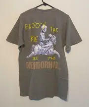 Travis Scott Cactus Jack x NEIGHBORHOOD CAROUSEL T Shirt Men Large Grey 2-Sided