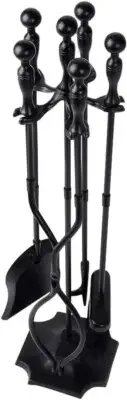 Rustic Fireplace Tools 5 Pieces Wrought Iron Tool Set Fireset Firepit Fire Place