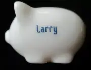 LUCKY PENNY PORCELAIN MINIATURE PIGGY BANK - LARRY