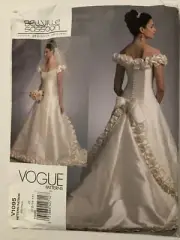 Vogue V1095 Sassoon Pattern Misses Wedding Dress Sz 12 - 16
