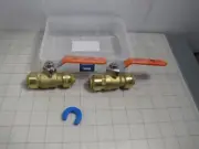 2-pk Sungator Ball Valve 1/2" Pex to 1/2" Pex Push Connect Water Shut Off Valve