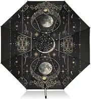[RPLIFE] Compact Umbrella, Umbrella Strong Windproof, Automatic Open/close, Compact Size for Women Backpacks/Handbags, Celestial Moons