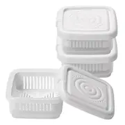 3pcs Green Onion Crisper Kitchen Refrigerator Drain Box Square Soap Dish Food Seal Box