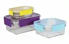 GLASSLOCK 3 PIECE FOOD CONTAINER PREMIUM OVEN SAFE SET Tempered Glass BPA FREE