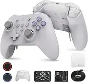GuliKit KK3 Max Bluetooth Controller, [No Drift Stick] Kingkong 3 Max Wireless Controller for Switch/Switch OLED, Hall Effect Joystick/Triggers, Maglev/Rotor/HD Vibration, Hyperlink Adapter (Gray)