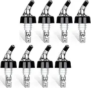 Automatic Measured Bottle Pourer,8 Pack Automatic Measured Wine Bottle Pourers, Quick Shot Spirit Measure Pourer with Rubber Dust Caps, for Pubs Clubs Home Bar Tools