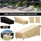 2 Pcs Lounge Cover Waterproof Patio Lounge Chair Cover 420D Oxford Outdoor bvRGF