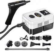 Handheld Steam Cleaner, 3500W High Temperature Steamer,with 3 Brush Heads, 1200ml Water Tank, 3Bar High Pressure Steam Cleaner for Cleaning for Home, Car, Shower, Kitchen White